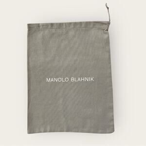 Manolo Blahnik NWOT Classic Gray and White  Shoe Bag